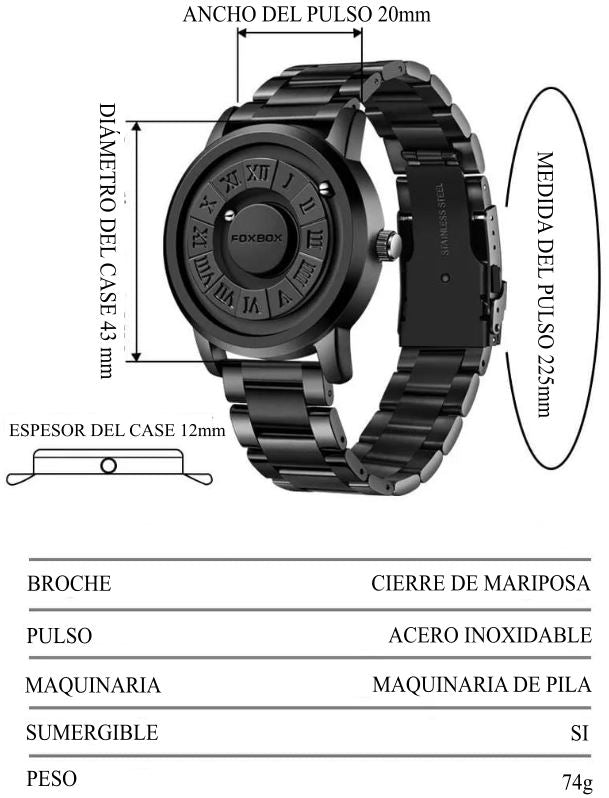 Reloj FoxBox Magnético Acero